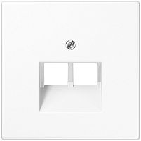 Лицевая панель Jung LS990 для 2-м. розетки RJ11/RJ45 белый картинка